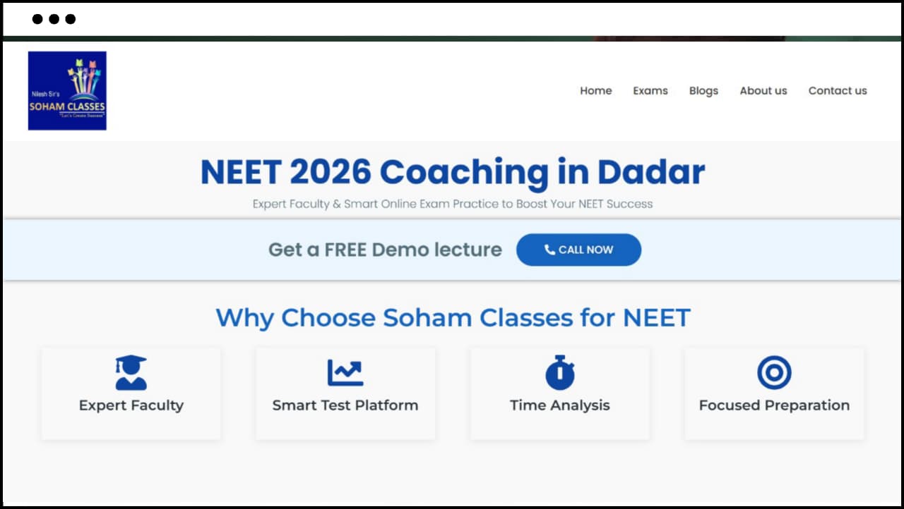 Soham Classes Coaching Website